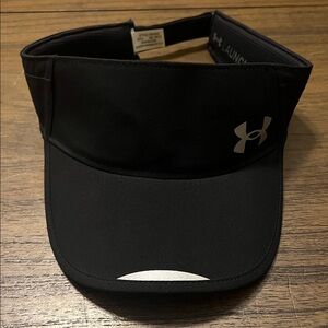 Under Armour Launch Run Visor Adjustable Black GUC Golf Tennis activewear